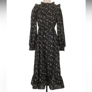 NWT Hayden Black Floral Long-Sleeve Modest Dress